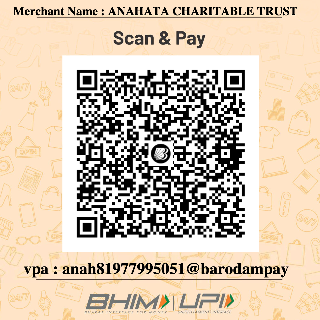 Anahata Charitable Trust UPI QR code